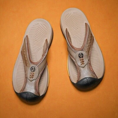 男式凉鞋夏季沙滩鞋户外皮革拖鞋休闲拖鞋尺寸 — 第 1/4 张图片