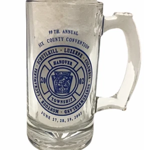 Firefighters Prayer Hanover PA 6 County 99th Annual Convention Glass Beer Mug - Picture 1 of 4