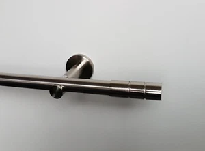 Gardinenstange Stilgarnitur Metall 20 mm Edelstahl Optik Zylinder 100 bis 400 cm - Bild 1 von 1