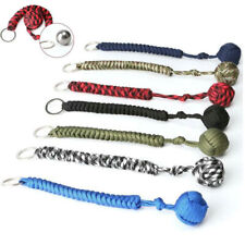 Durable Strength Outdoor With Steel Ball Black Keychain Paracord Monkey Fist