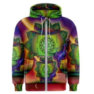 MOON DHARMA Exclusive,Original Designer mens ZIPPER HOODY Size L-42"chest - Picture 1 of 2