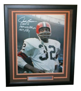 Jim Brown Signed Framed 16x20 Photo w/ 3 Inscriptions PSA/DNA Cleveland Browns - Picture 1 of 4