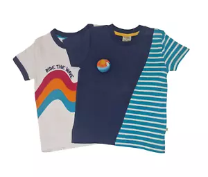 Ex Frugi Tops T-Shirts 2 Pack Boys Girls Cotton Summer 1-12 Years NEW - Picture 1 of 7