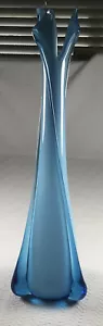 Empoli Glas Vase Italien Cristalleria Fratelli Betti blau 20" 1950-1960 MCM - Bild 1 von 9