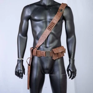 Men's Mandalorian Leather Belt with Holster SW Cosplay Costume Props Halloween - Picture 1 of 5