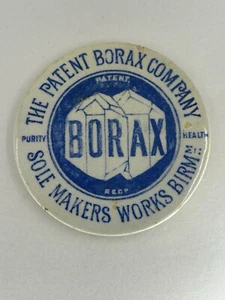 ANTIQUE BORAX ceramic pot lid advertising - Picture 1 of 10