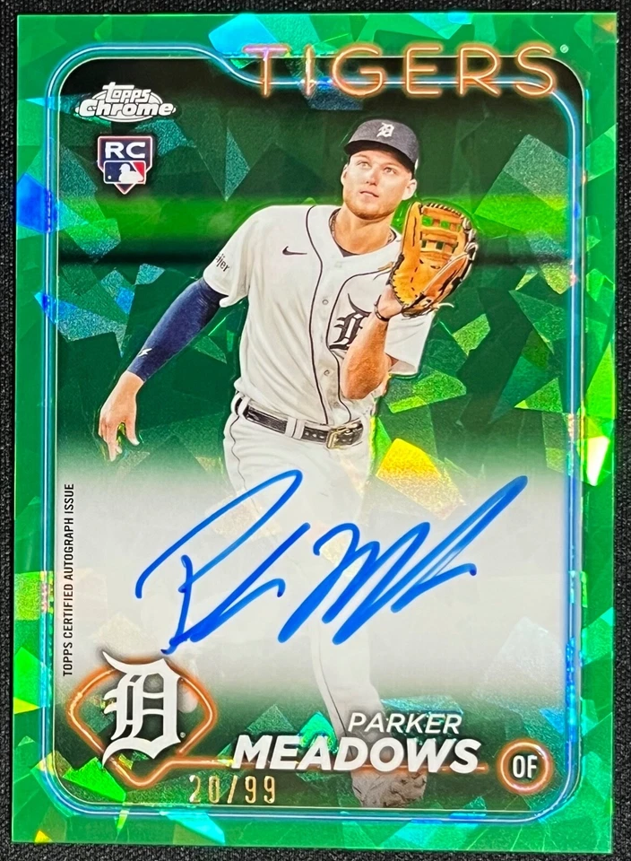 2024 Topps Chrome Sapphire Auto Parker Meadows #CSA-PM Green #20/99 - Image 1 of 2