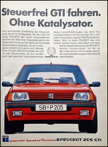 Peugeot 205 GTI originale Werbung aus 1986, ganzseitig - Picture 1 of 2