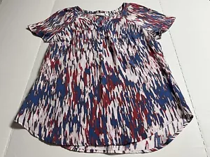 Kim Rogers camicia pullover donna manica corta rosso, bianco e blu taglia small - Foto 1 di 4