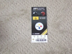 Steelers vs Bengals Full Ticket November 1, 2015 @ Heinz Field D1 - Foto 1 di 1