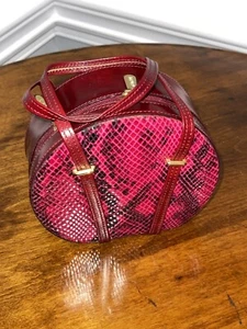 BOLSO DE DISEÑADOR ESTELLE DANAN, ROJO, PIEL DE SERPIENTE, HECHO EN ITALIANO PARA MUJER - Imagen 1 de 5