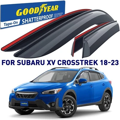 Deflectores de ventana lateral protectores de lluvia para Subaru XV Crosstrek 2018-2023 Foto 1 de 4