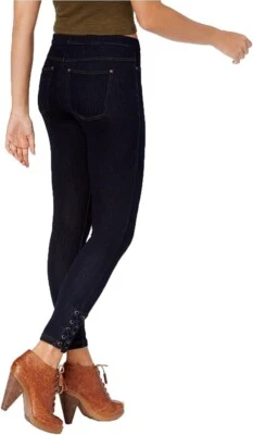 Leggings HUE Skimmer con Cordones Azul Enjuague Medianoche Pequeños 4-6W25"x25" Foto 1 de 3