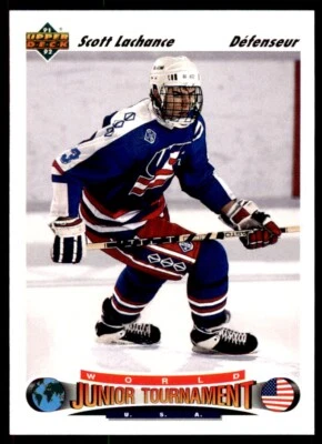 1991-92 Upper Deck French Scott Lachance Rookie . USA #692 - Image 1 of 2