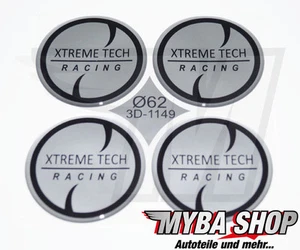 4x Silicone Sticker ∅= 2 7/16in for Hub Caps Emblems Silver Extreme Tech - Picture 1 of 1