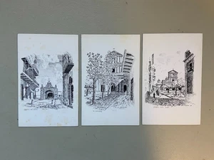 Vintage Lot (8) San Juan Puerto Rico Skizze Postkarten F.S. Mackay 1968 - Bild 1 von 4