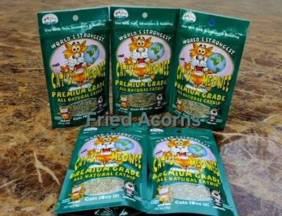 5x World's Strongest Meowee Wowee Organic Catnip – 5 Pouches ! (10g/.352oz ea) - Image 1 of 2