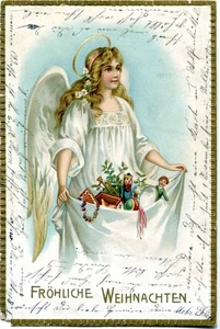 AK Fröhliche Weihnachten! Noel! Weihnachts-Engel, Schürze, Spielzeug 1905 - Picture 1 of 1