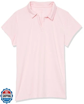 Polo de rendimiento de manga corta uniforme escolar para niñas Nautica, rosa claro, pequeño Foto 1 de 2