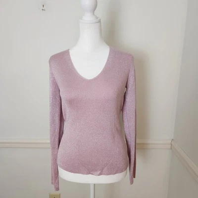 Nuevo Suéter Y2K XS Mujer Púrpura Rosa Brillante Acanalado Fairycore Coqueta Preppy Foto 1 de 4