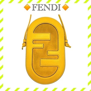 Auténtico bolso de hombro con soporte para teléfono FENDI de cuero amarillo - Imagen 1 de 24