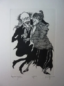 GERTRUDE DEGENHARDT - Original Radierung 1977 "Tänzer & Musikanten" HANDSIGNIERT - Bild 1 von 3