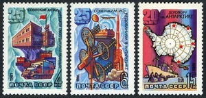 Russland 4897-4899, postfrisch. Mi 5028-5030. Sowjetische Antarktisforschung, 25. Ann. 1981. - Bild 1 von 1