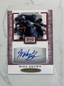2021 Sage Premier Draft Red #A56 Mike Brown Auto West Virginia. Scheda calcio - Foto 1 di 2