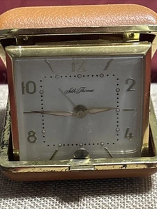Vintage Antique Seth-Thomas Germany Folding Wind-Up Travel Alarm Clock - Picture 1 of 6