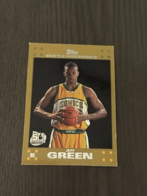 2007-08 Topps Gold Parallel /2007 #115 JEFF GREEN Basketball Card ROOKIE RC - Image 1 of 3