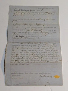 1859 Signed Handwritten Bond Document Guilford NY Financial Agreement - Picture 1 of 6