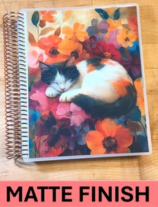 MATTE Lazy Kitty Kat con Coprifiori Set 4 usi con Planner Erin Condren~ - Foto 1 di 7
