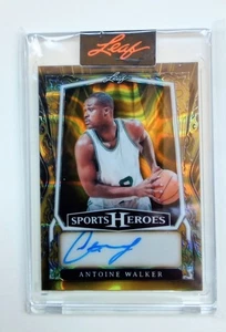 2025-Leaf Sports Heroes -Antoine Walker-Gold Crystal 1/1 Autograph Card - Picture 1 of 2