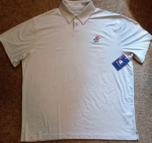 Champion Kansas University Embroidered Polo Light Gray Jayhawks Mens Size XL - Picture 1 of 4