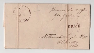 US 1823 STAMPLESS COVER SIGNED GEORGE GRAHAM COMM. OF GENERAL LAND OFFICE - Picture 1 of 3