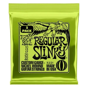 Ernie Ball Regular Slinky Electric Guitar Strings 3-Pack (10-46 Gauge) - Picture 1 of 1