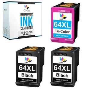 3PK CMYi Zamienne wkłady atramentowe 64XL do HP ENVY 6220 6230 6252 6255 6258 - Zdjęcie 1 z 7