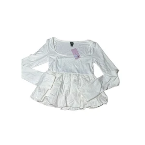 Top donna orlo a palloncino virale trendy manica lunga maniche a dichiarazione uscire top - Foto 1 di 6