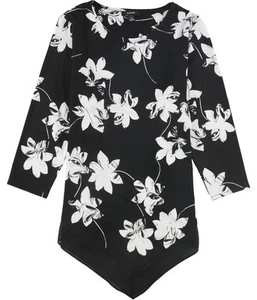 Alfani Womens Point-Hem Pullover Blouse, Black, Medium - Picture 1 of 2