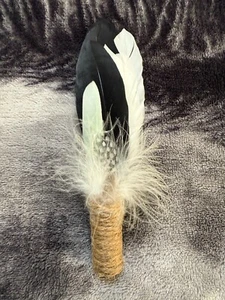 Smudge Feather wand Fan Pagan, Gaia smudging Witch Reiki energy healing Shaman - Picture 1 of 3