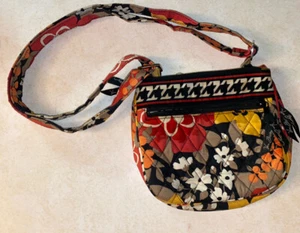 Vera Bradley mittelgroße Handtasche Umhängetasche Blumenmuster Houndstooth Taschen - Bild 1 von 13