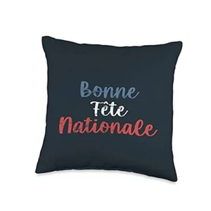 Bonne Fete Nationale French Bastille Day Paris Throw Pillow, Multicolor 16x16 - Picture 1 of 4