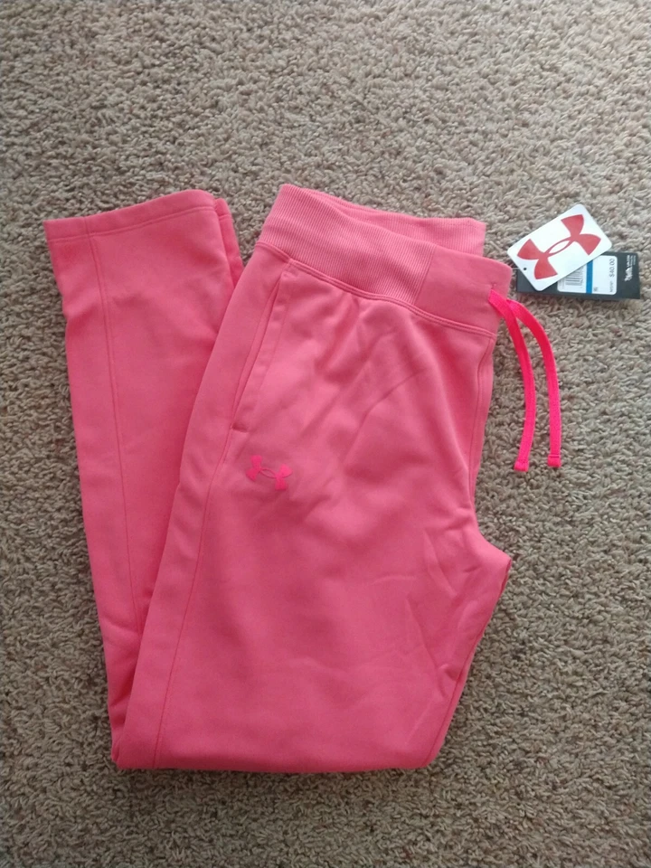 New! Girl's Pink Under Armour Pants YXL - Image 1 of 3