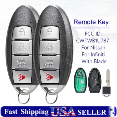 2 para Infiniti M37 M56 2011-2013 llave inteligente mando a distancia entrada sin llave CWTWB1U787 Foto 1 de 4