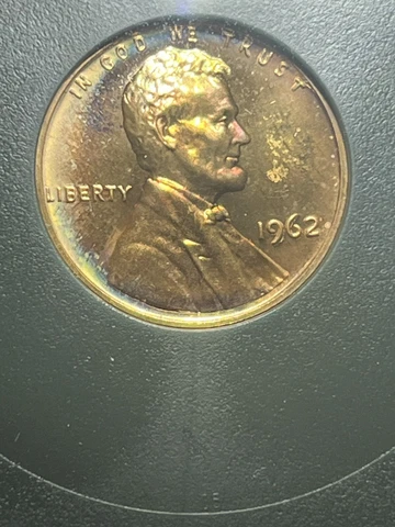 Colorful 1962 Proof Lincoln Memorial Cent , UNC Cover