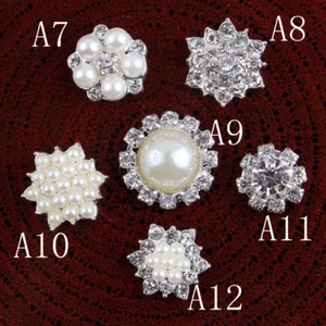 30PCS Crystal Pearls Craft Supplies Flatback Rhinestone Buttons - Picture 1 of 2
