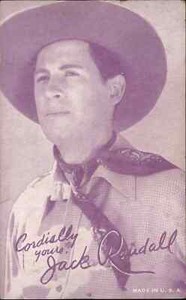 Cowboy Actor Exhibit Card Jack Randall - Purple Tint