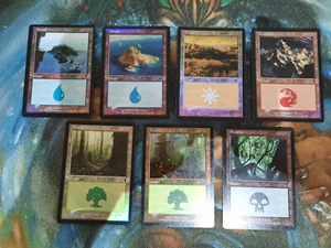 MTG 7 FOIL Basic Island, Plains, Forest, Mountain - Invasion Odyssey LP - Bild 1 von 6