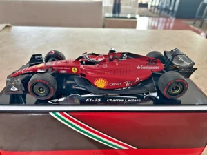 BBR F1 1:18 C. Leclerc Ferrari F75 Winner Bahrain GP 2022+Acrilic F75 Customized - Picture 1 of 24