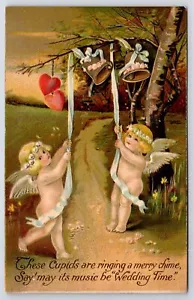 BB London Valentine ~ Amor Ring A Merry Chime ~ Hochzeitszeit ~ Prägung ~ Postkarte 1911 - Bild 1 von 2